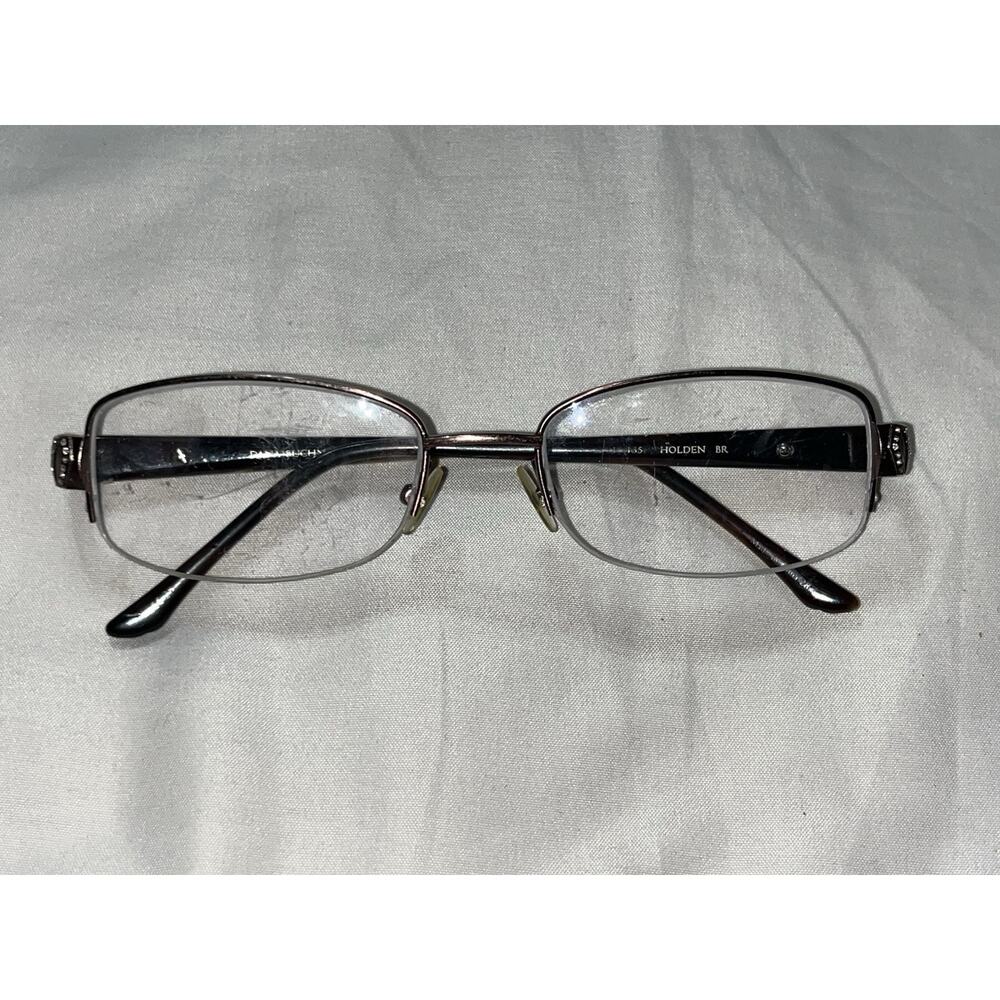 DANA BUCHMAN‎ HOLDEN EYEGLASS FRAME WOMENS HALF-RIM BLACK METAL & PLASTIC 52-18